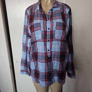 Old Navy Plaid Shirt - Black, Red, Blue